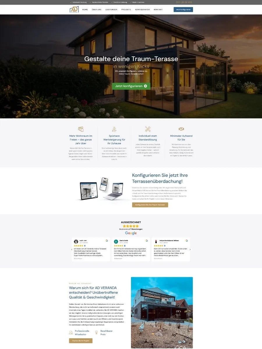 Website von Ad Veranda
