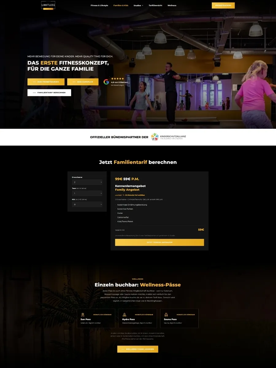 Website von Limitless Family