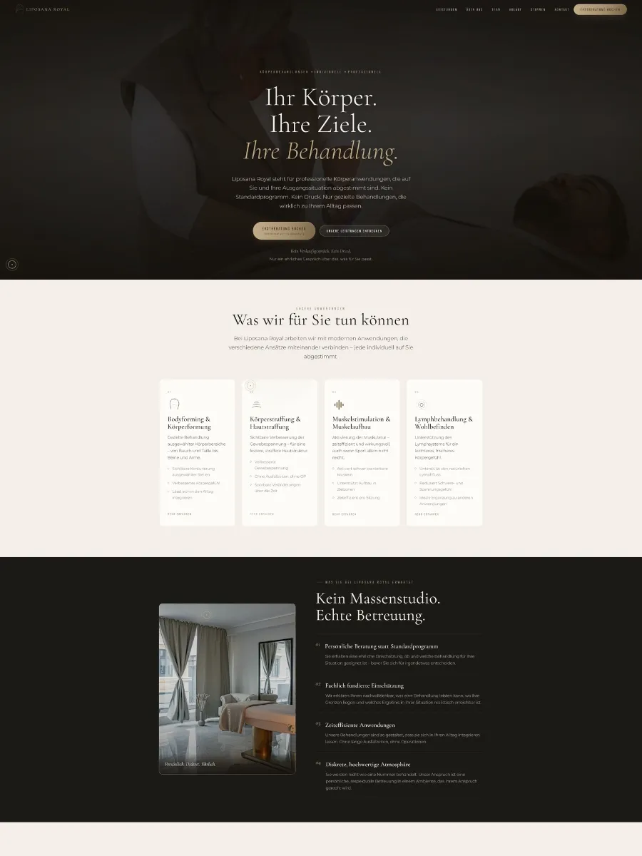 Website von Liposana Royal