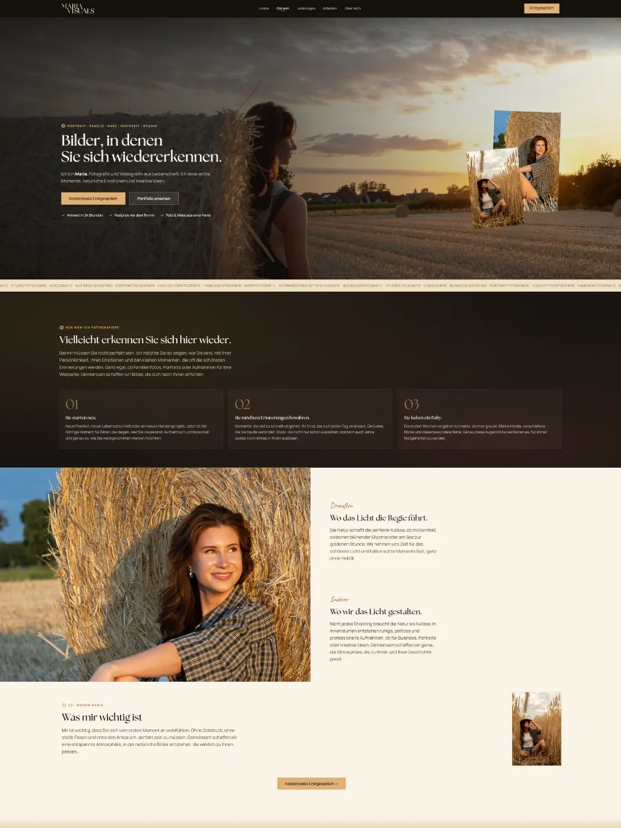 Website von Maria Visuals