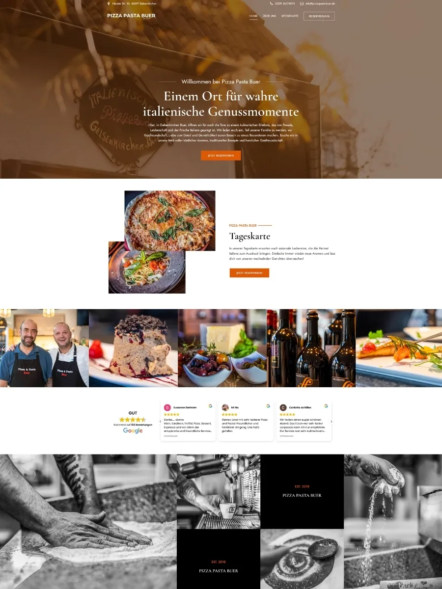 Website von Pizza Pasta Buer