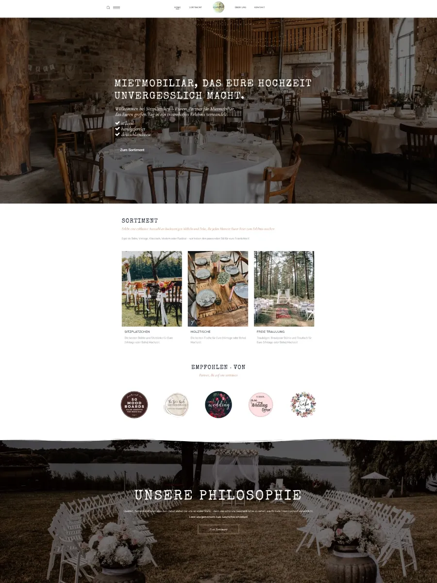 Website von Sitzplätzchen