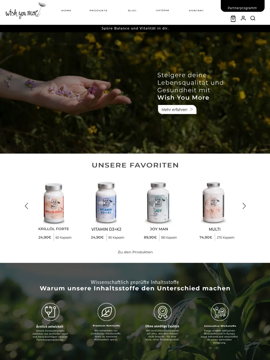 Website von Wish You More