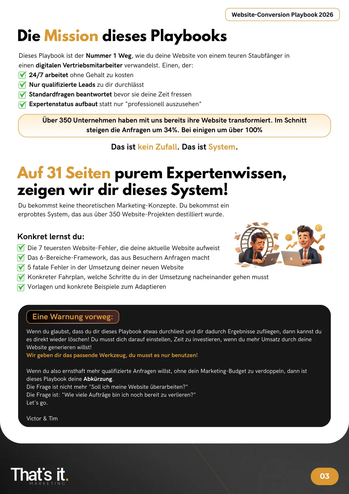 Seite 3 der Vorschau des Website Conversion Playbook 2026