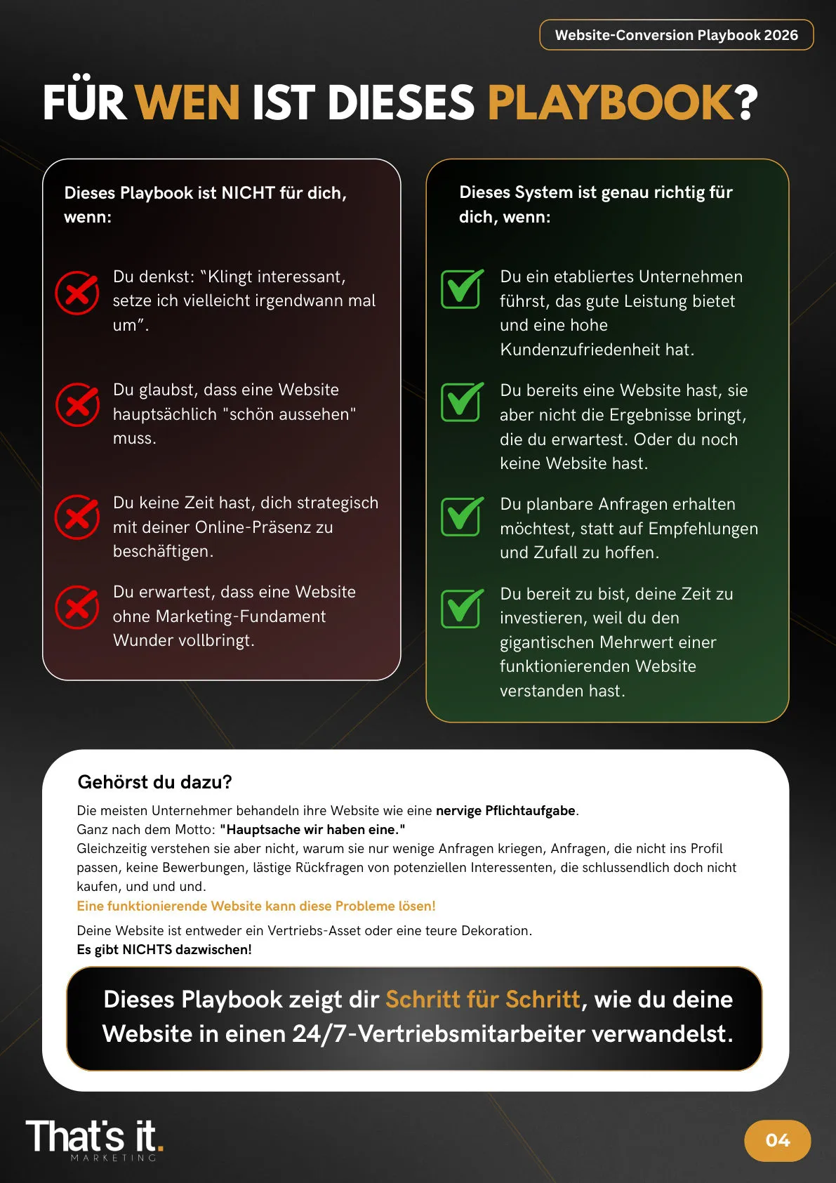 Seite 4 der Vorschau des Website Conversion Playbook 2026